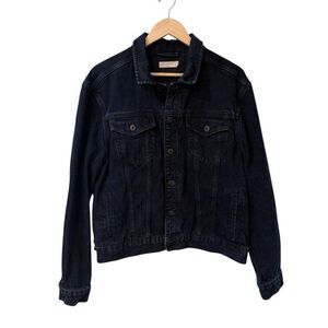 AllSaints Black Brayton Denim Jacket Size MEDIUM Black